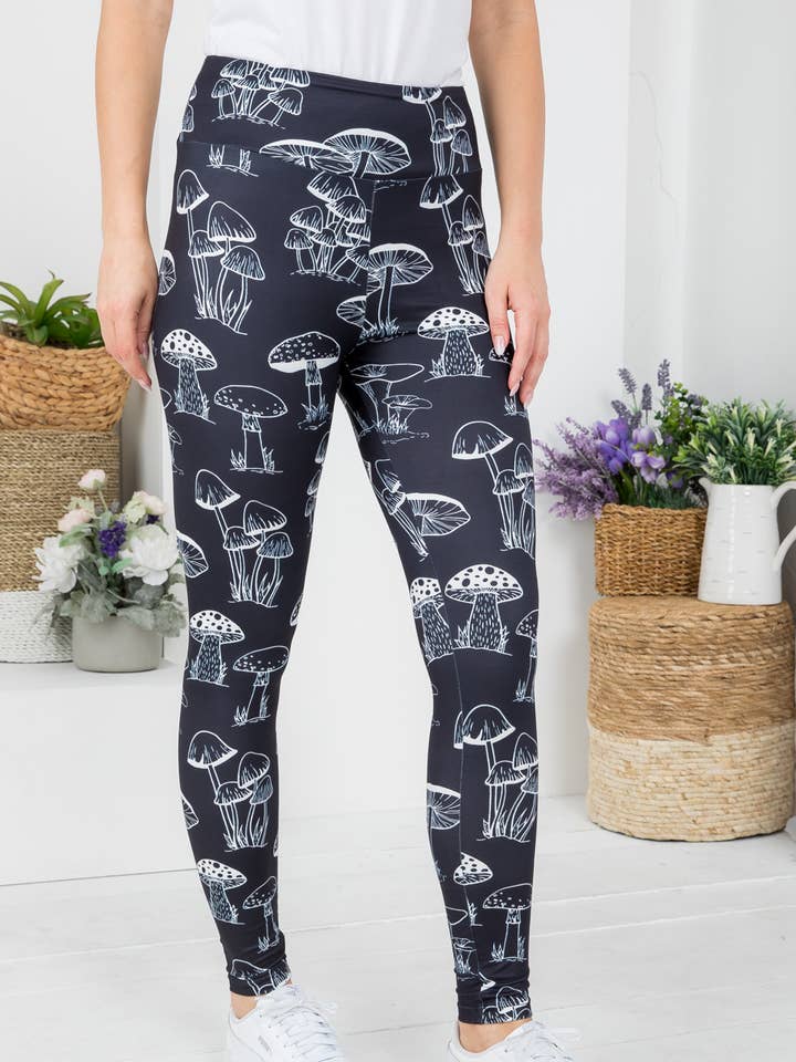 LA Soul - Wholesale Fashion Leggings - Women's - Mushroom Print Legging - Crafted for Durability and Softness