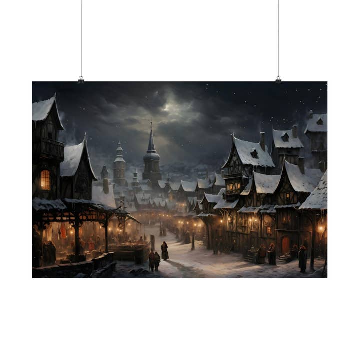 Christmas Night Market Art Print for wholesale by Ye Curiosity Shoppe