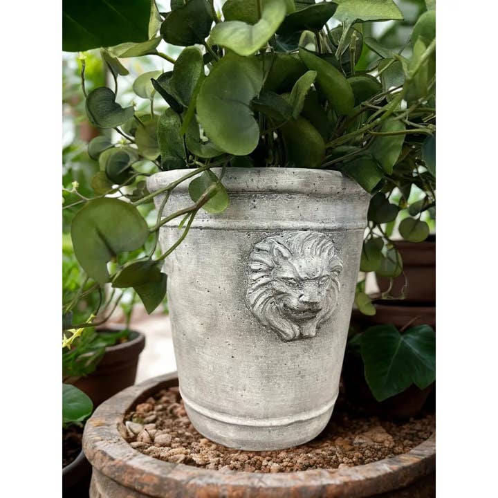 Vagabond Vintage - Wholesale Plant Pot - Cement Lion Planter2