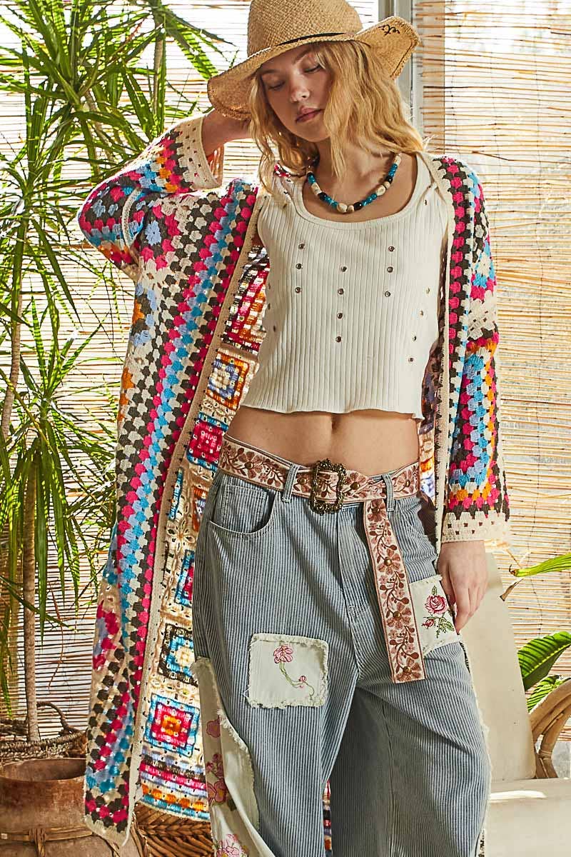 Pol Clothing - Wholesale Cardigan - Women's - Long Sleeve Crochet Various Colors Cardigan5