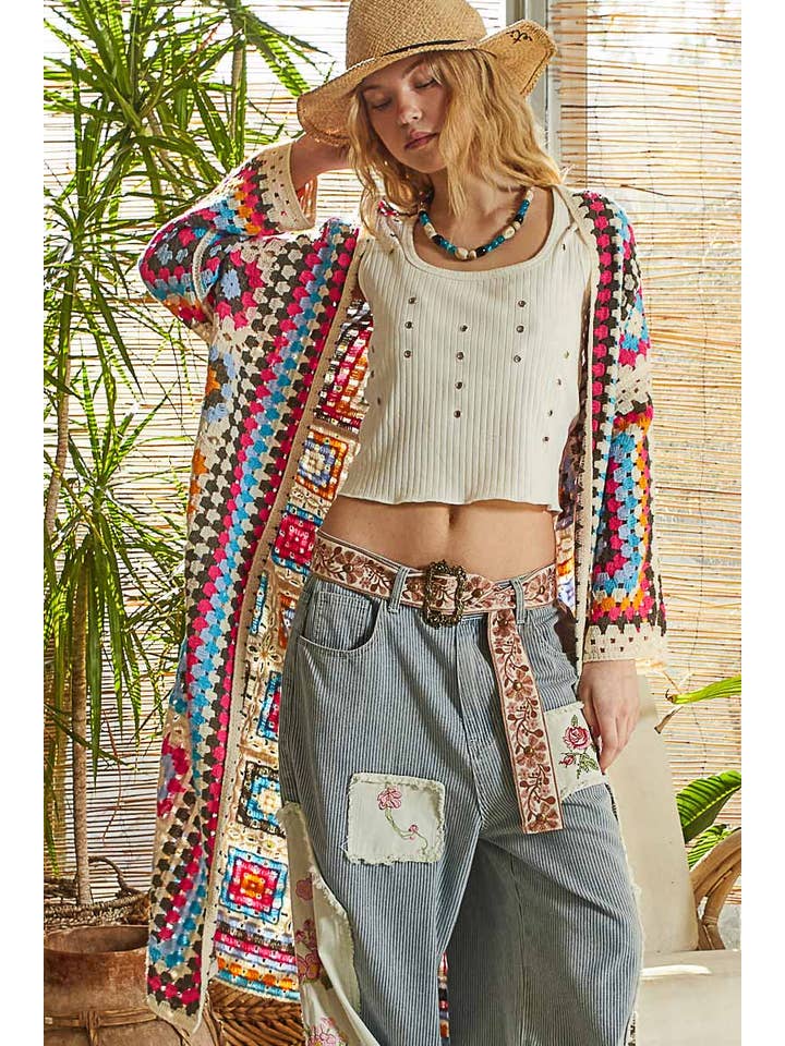 Pol Clothing - Wholesale Cardigan - Women's - Long Sleeve Crochet Various Colors Cardigan5