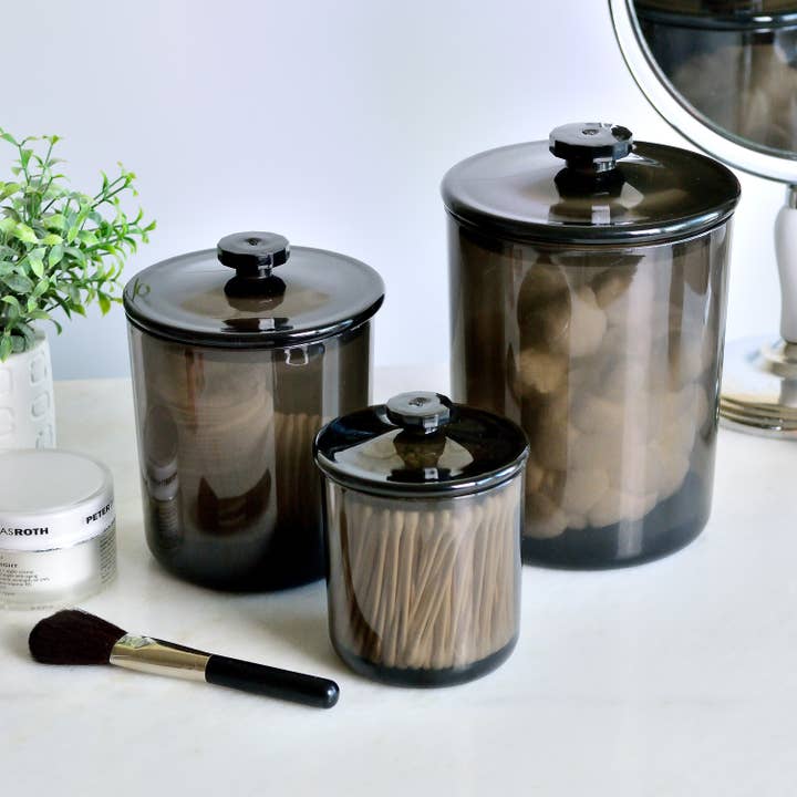Youngever - Wholesale Jar - Youngever 3Pack Black Plastic Apothecary Jar 60OZ 30OZ 15OZ