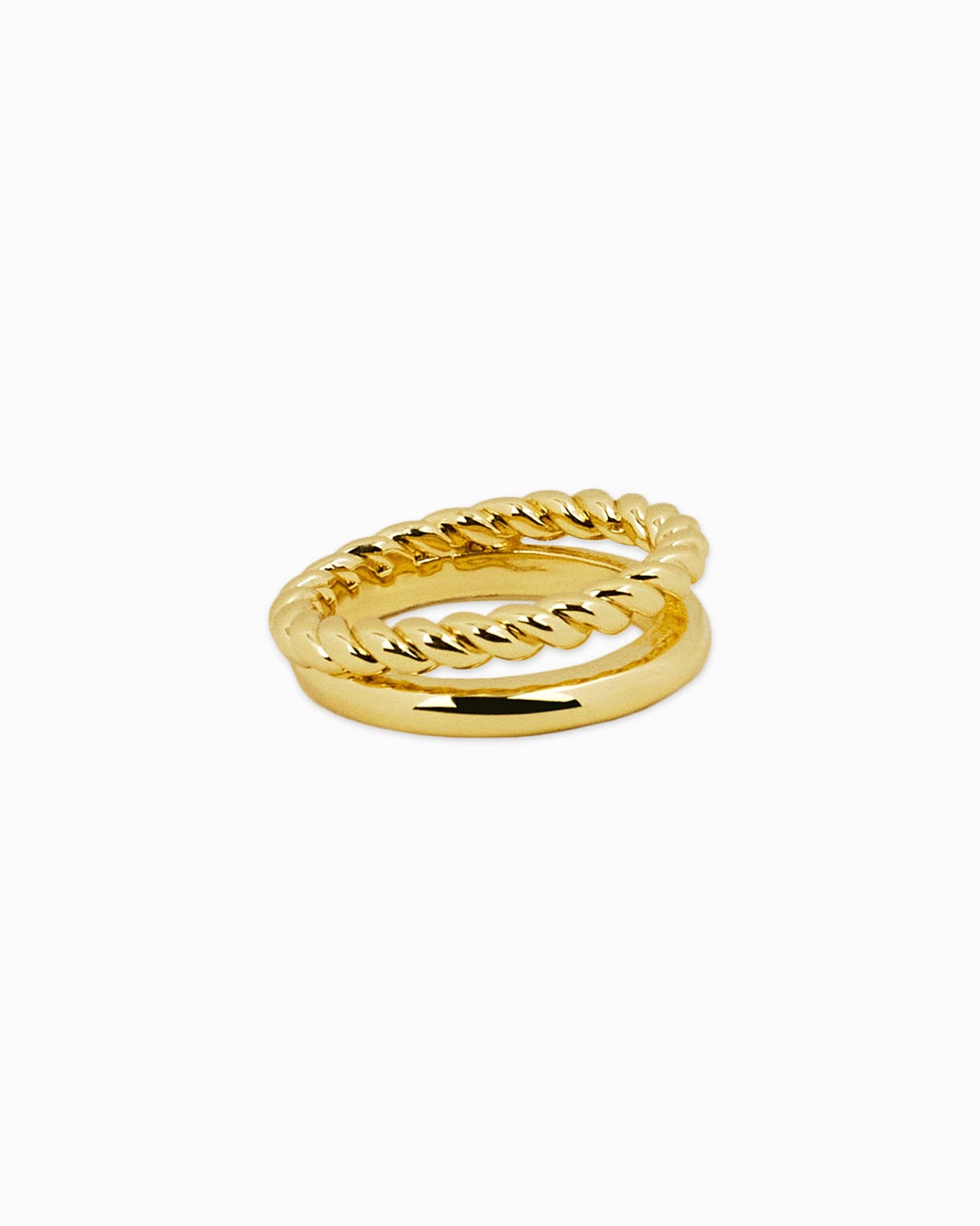 Sessori - Wholesale Band/Stacked Ring - [18K] Duo Double Layer Gold Rope Ring2