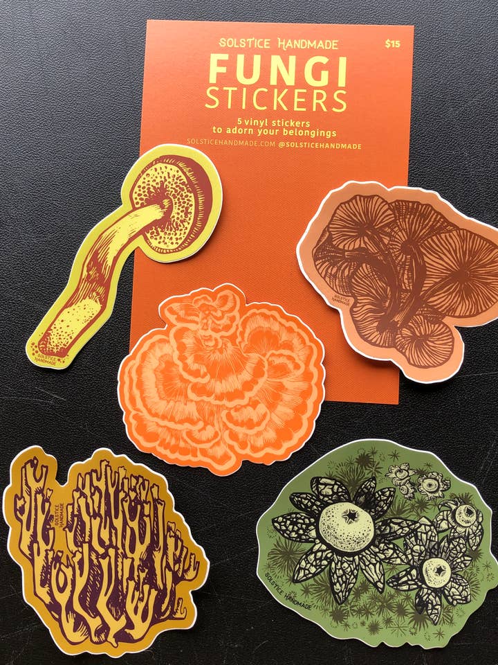 Fungi Sticker Set for wholesale by Solstice Handmade