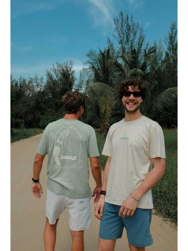 REMOVED BRAND - Wholesale Screen Printed T-Shirt - Women's - Mermaid Tee Sage Green5