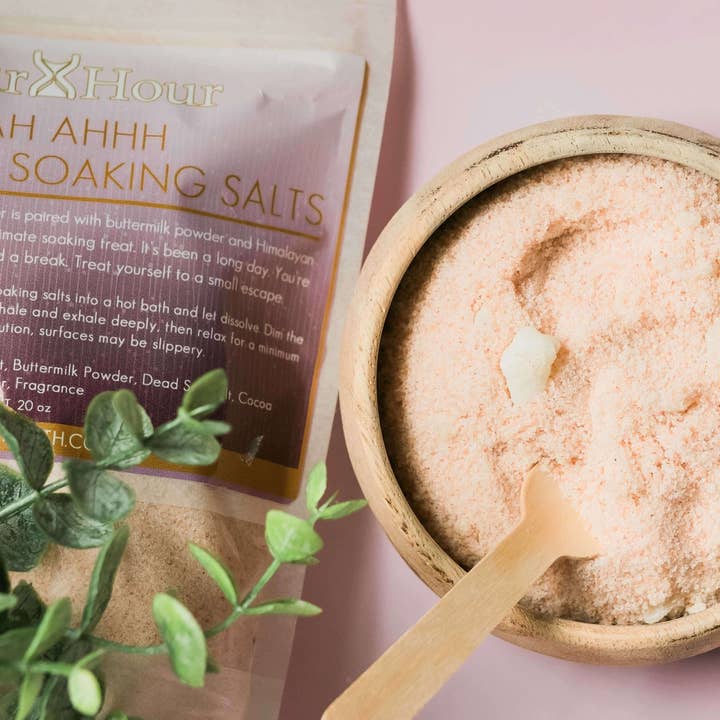 60 oz de sel de trempage au babeurre AH AHHH, poudre de lavande pour la vente par Hour X Hour Bath Co