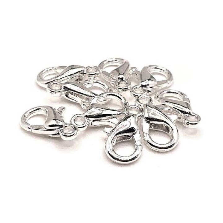 6x10 mm Silver Plated Lobster Claw Clasps for wholesale by Guerrilla Charm