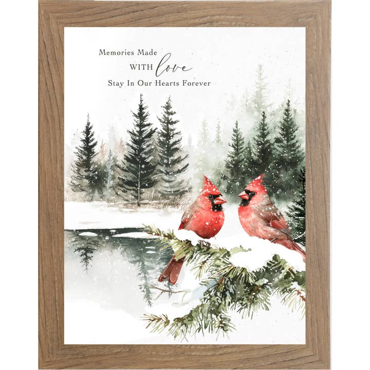 Summer Snow Art - Wholesale Christmas Wall Art - Memories Made With Love Stay In Our Hearts Cardinal Art 4