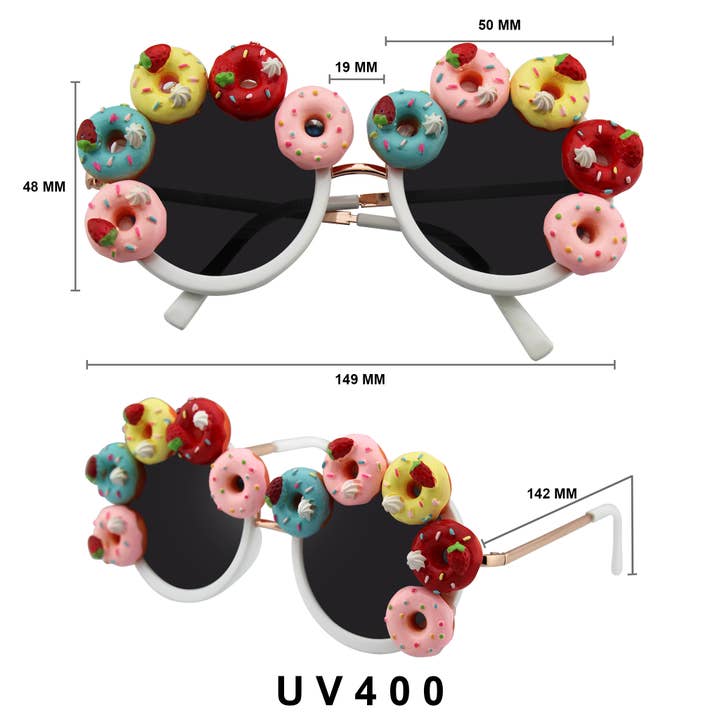 Emblem Eyewear - Wholesale Sunglasses - Women's - Super Cute Novelty Tutti Fruity Donut Fun Round Sunglasses