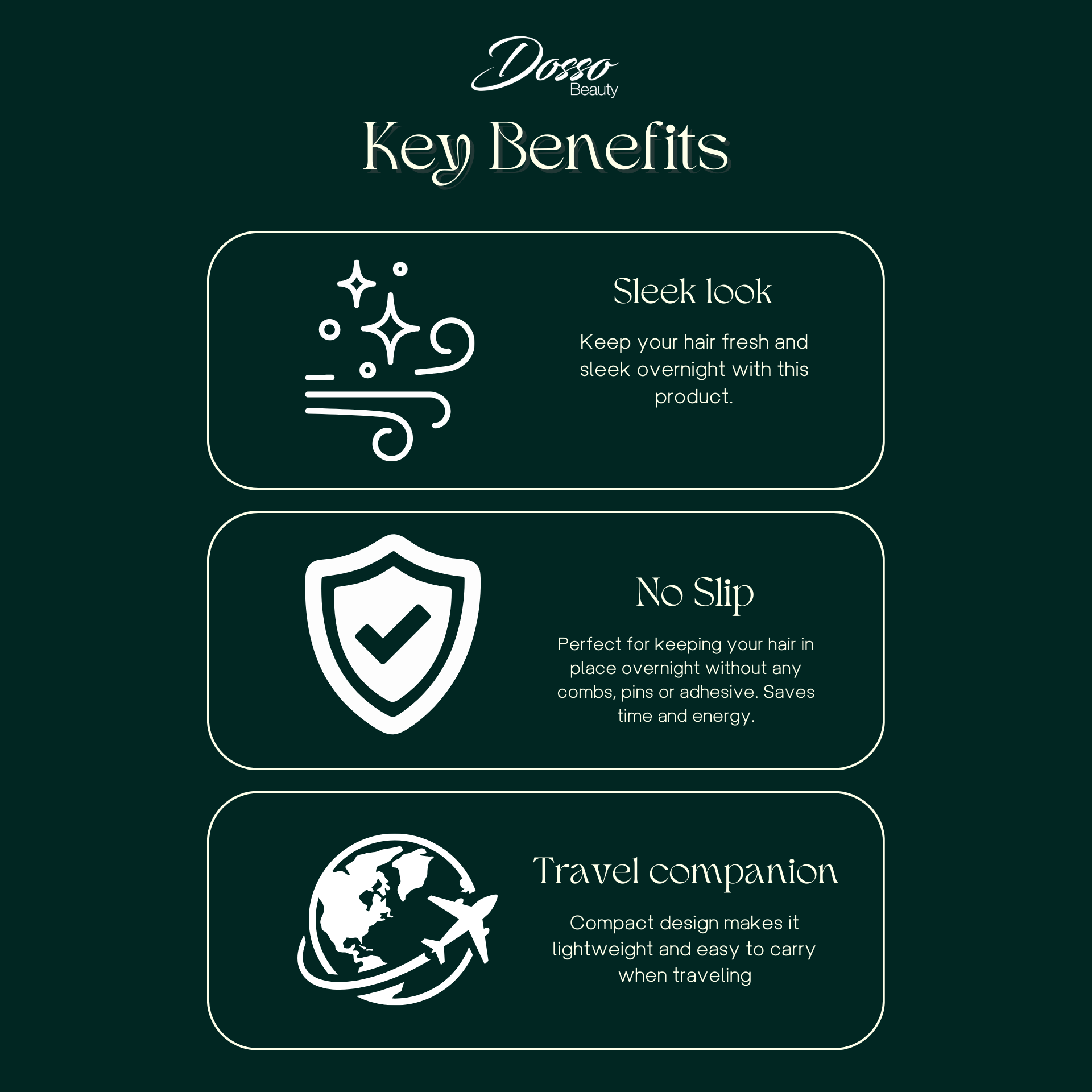 Dosso Beauty – wholesale Sleep cap / bonnet – women's – Satin Braid Bonnet6