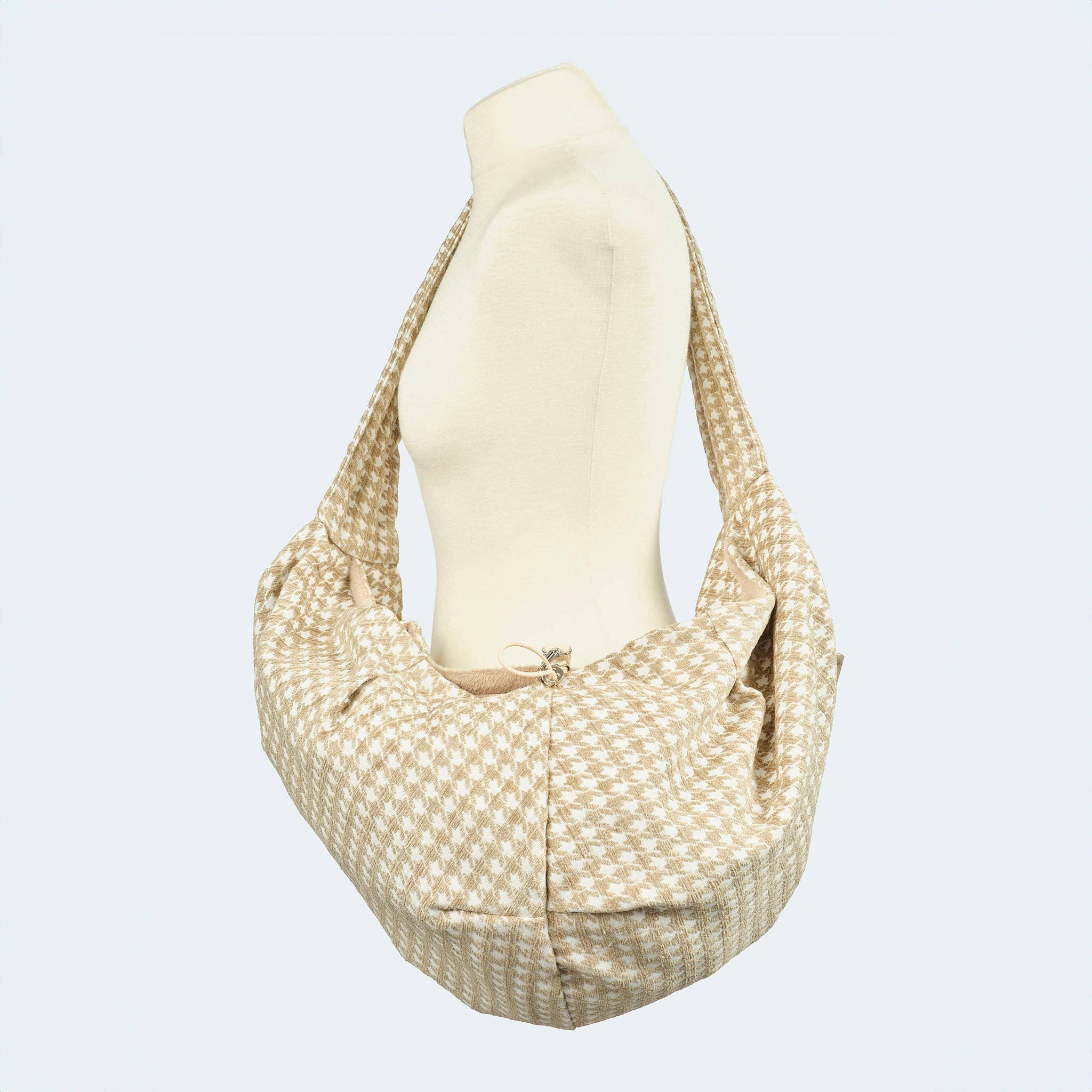 ​​Leopold's Finest for dogs - Wholesale Pet Carrier - Dog - Puppy carrier houndstooth pattern beige2