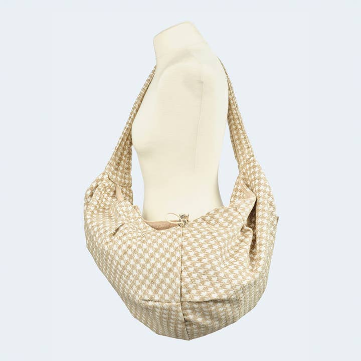 Leopold's Finest for dogs - Wholesale Pet Carrier - Dog - Puppy carrier houndstooth pattern beige2