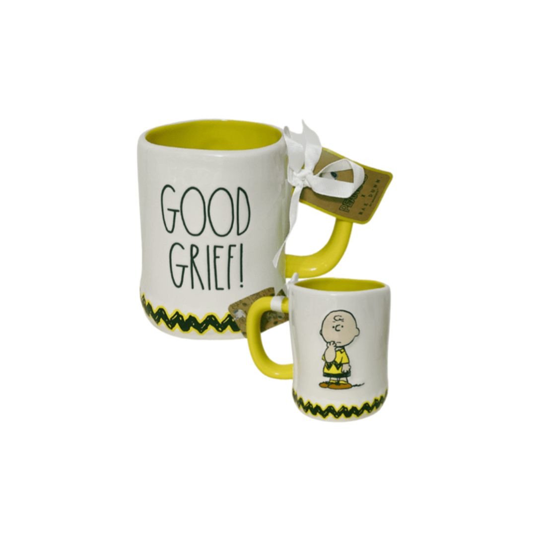 Nevsher Lior – Engroshandel Kaffekrus – Rae Dunn x Peanuts | Kaffekrus med "Snoopy" og "Good Grief" Charlie Brown1