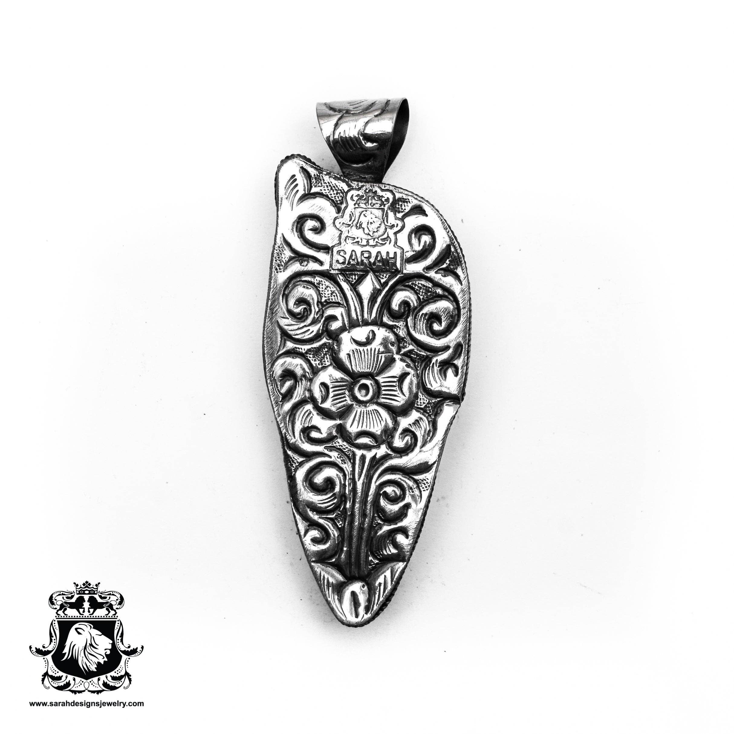 SARAH DESIGNS JEWELRY - Venta al por mayor Collares con colgantes/abalorios - Colgante y cadena de plata tallada en forma de concha victoriana con forma de mujer N3542