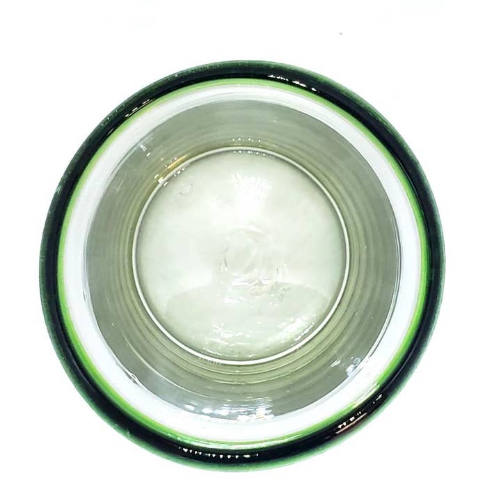 MexHandcraft - Wholesale Drinkglas/beker - Mexicaanse gerecyclede drinkglazen met smaragdgroene rand van 14 oz2