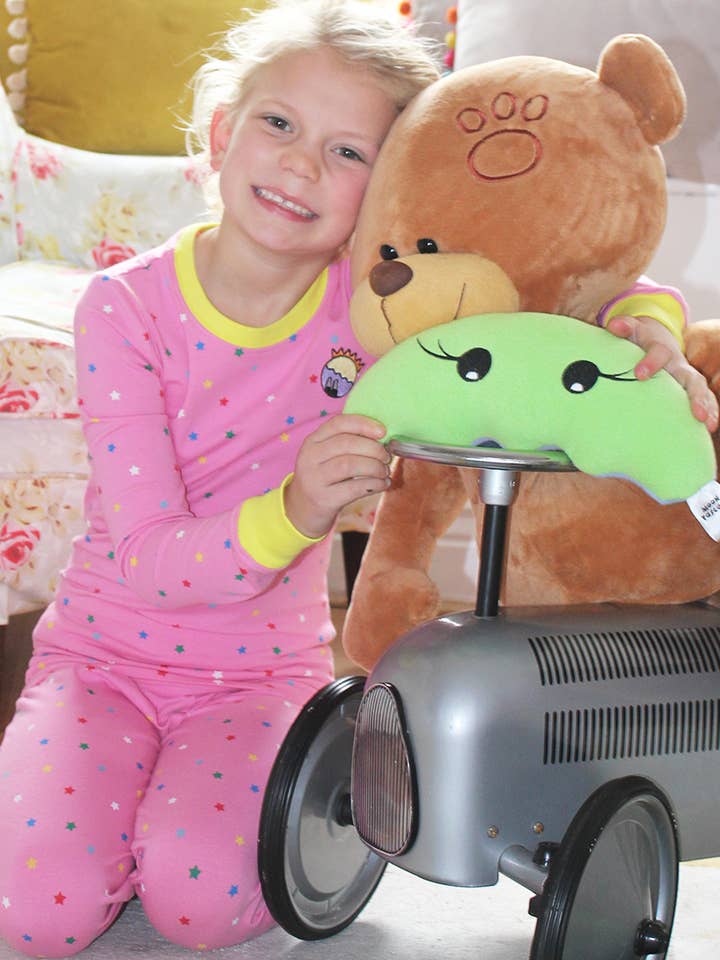 Children's Star Space Themed Pyjama Set - Candy Pink for wholesale by Moon Rascals