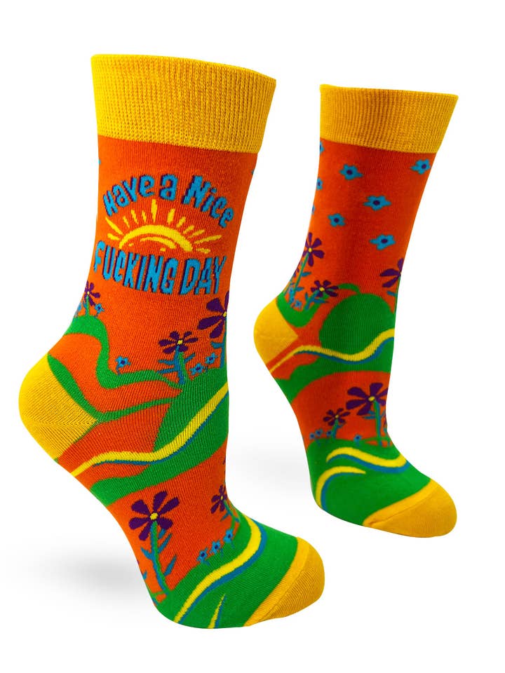 Have a Nice F**king Day Sassy Ladies' Novelty Crew Socks for wholesale by Fabdaz