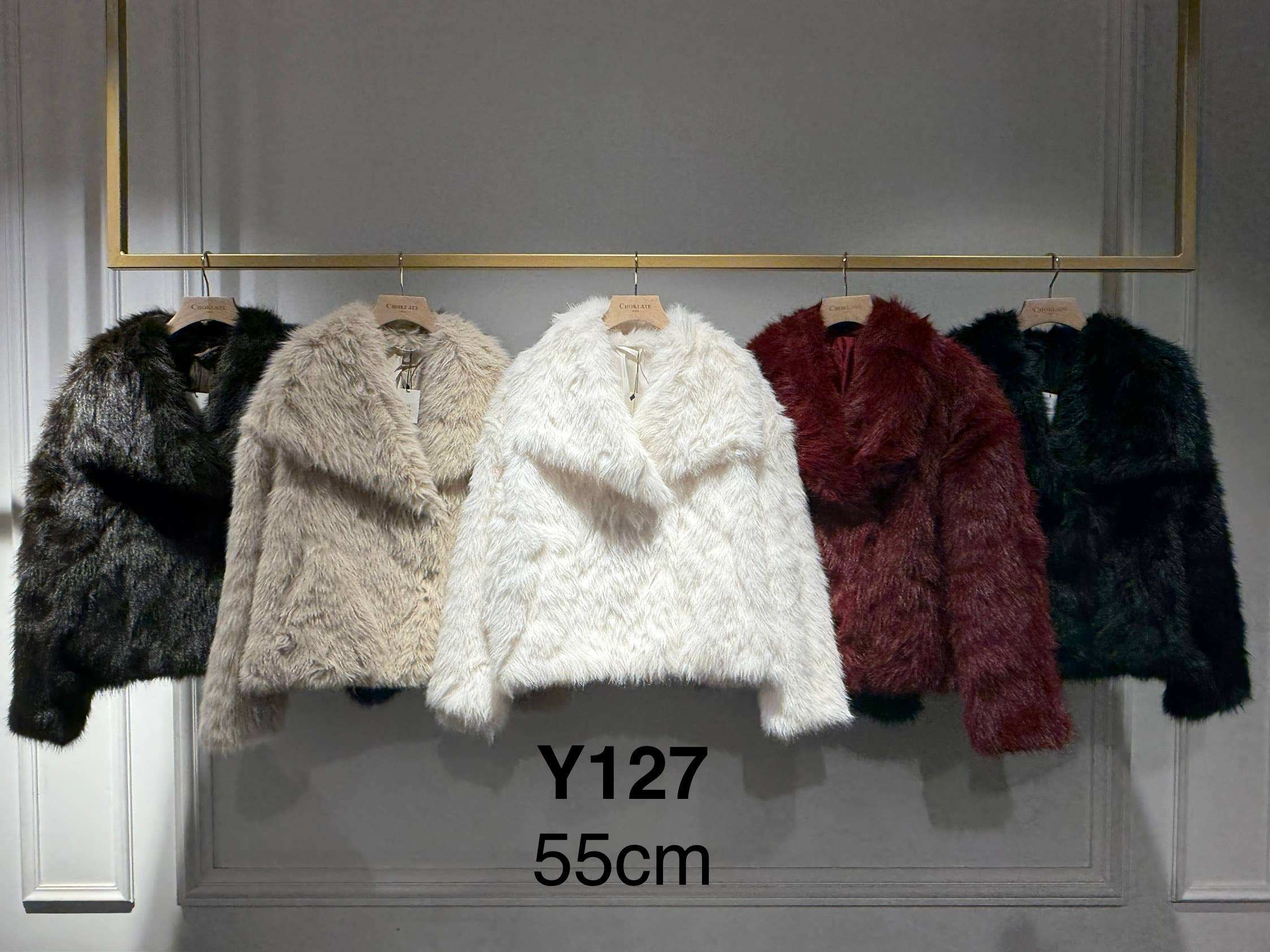 CHOKLATE PARIS - Vendita all'ingrosso Pelliccia/Pelliccia sintetica - Donna - Giacca con ampio colletto in ecopelliccia - Y1274