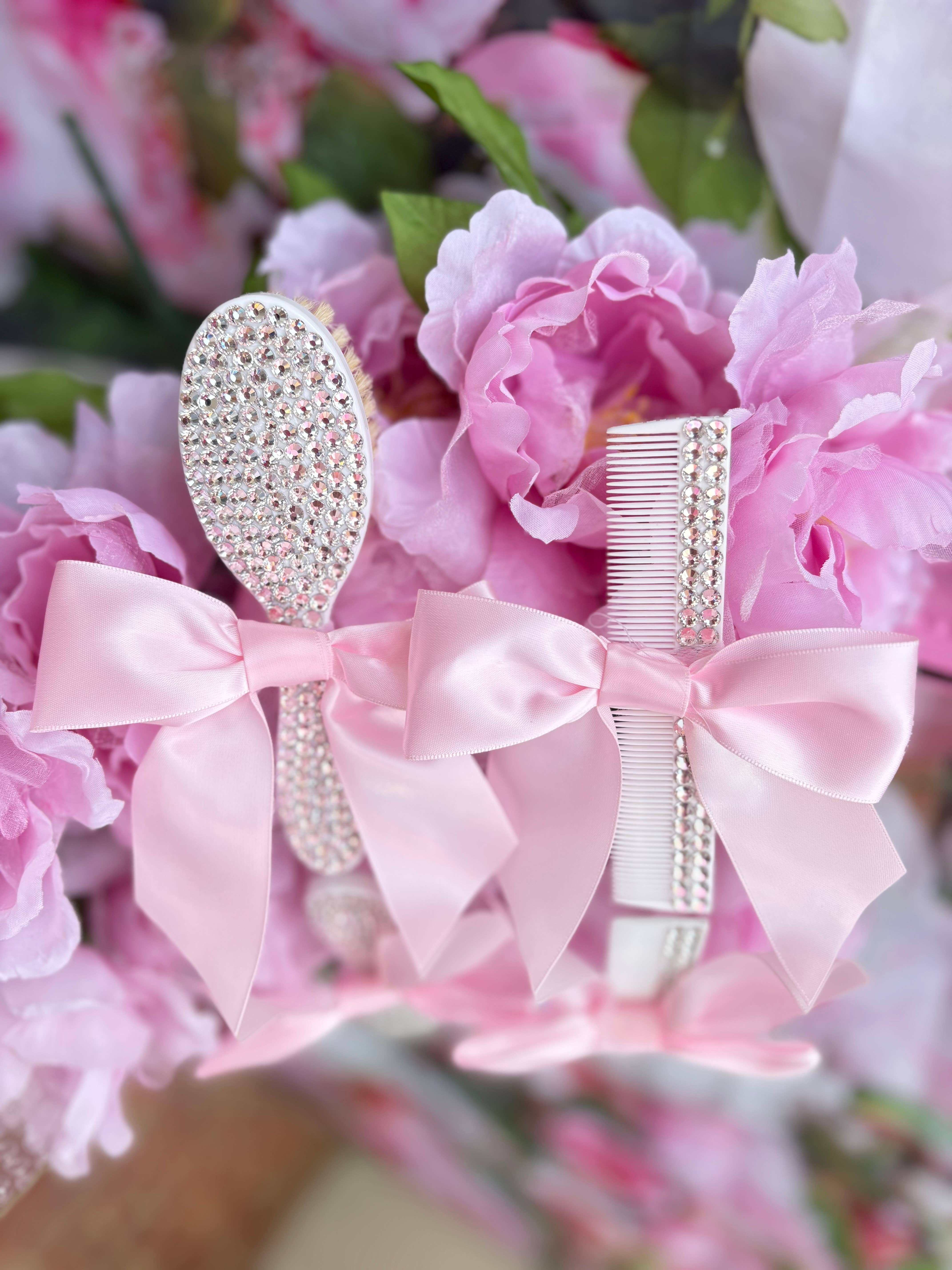 PinknChic Boutique - Wholesale Hair Brush/Comb Set - Kids & Baby - Bling Baby Brush & Comb Set1