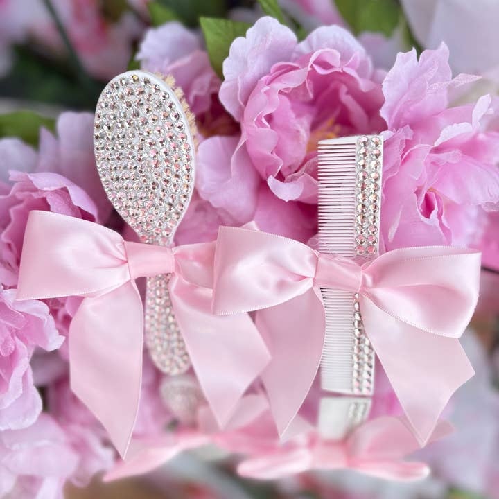 PinknChic Boutique - Wholesale Hair Brush/Comb Set - Kids & Baby - Bling Baby Brush & Comb Set1