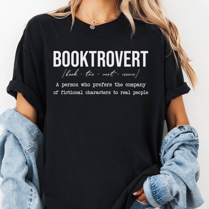 Purely Bookish - Wholesale Screen Printed T-Shirt - Women's - Booktrovert Shirt, Funny Book Lover Tee, Comfort Colors® T-Shirt, Introvert Gift for Readers, Bibliophile Aesthetic, Bookish Graphic Tee3