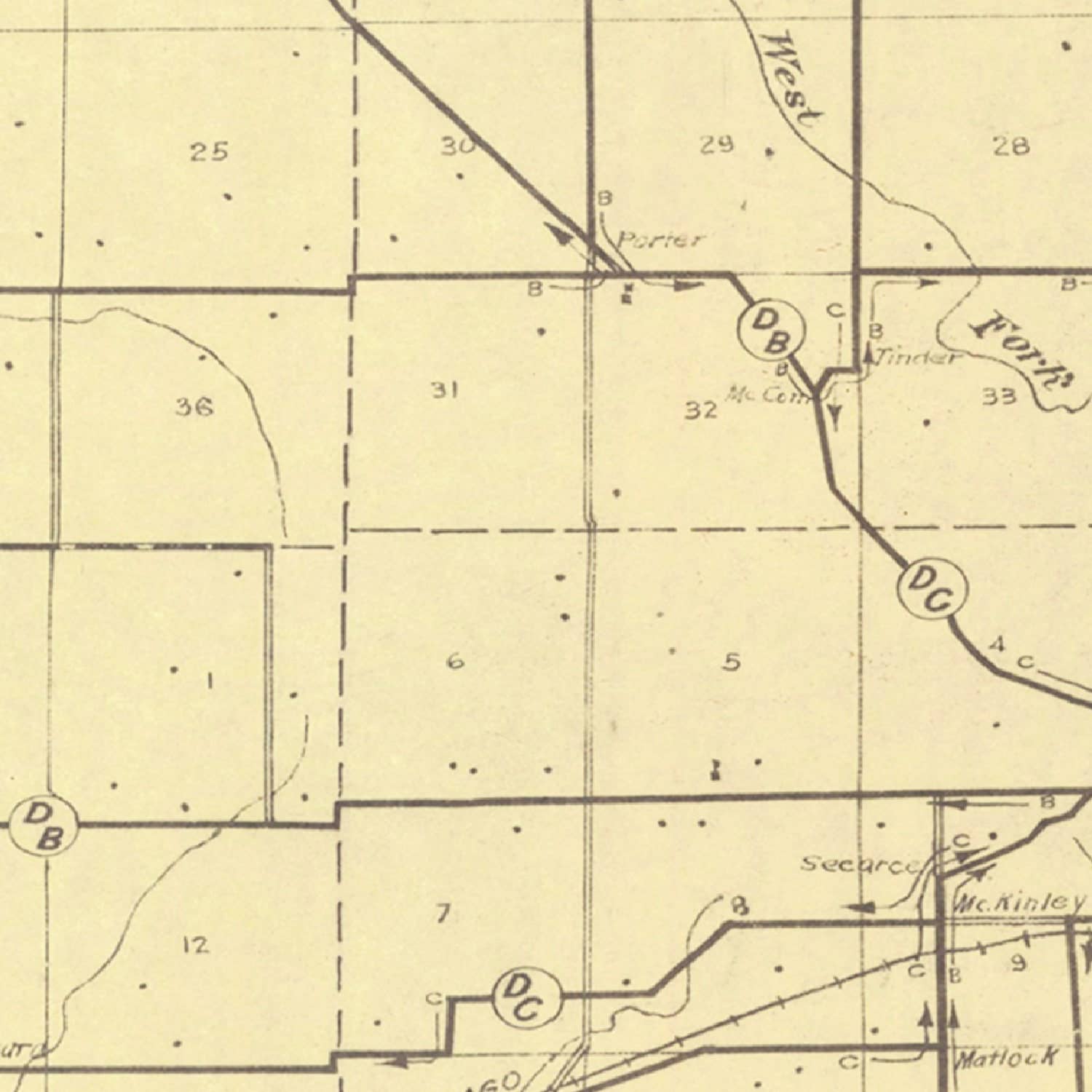 Ted's Vintage Art - Wholesale Map - Vintage Map of Hendricks County, Indiana 19113
