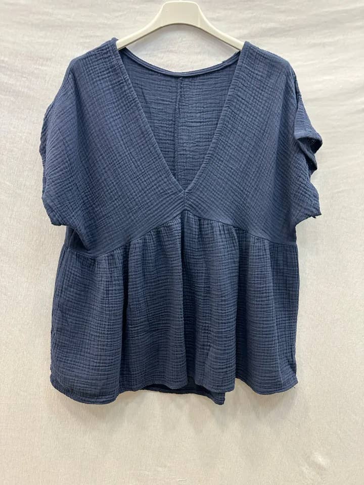 Mimi & Gogo - Wholesale Blouse - Women's - Cotton Gauze Blouse @5234-HGazeV1