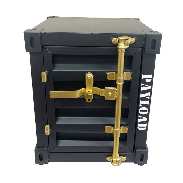 Black & Gold Container End Table for wholesale by Boxman