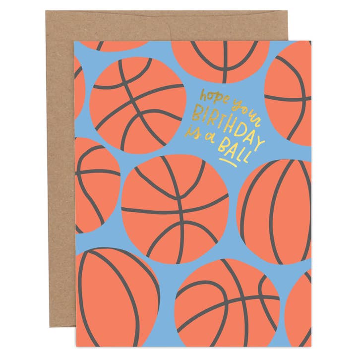 Hope Your Birthday Is A Ball Basketball Greeting Card for wholesale by Pippi Post