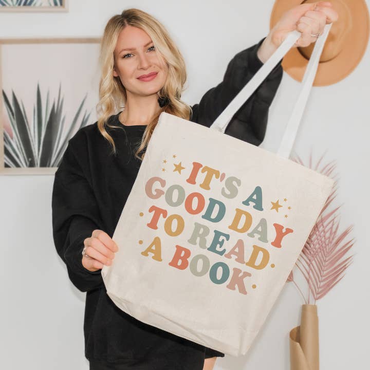 Lucky Luna Apparel - Wholesale Tote Bag - Women's - Good Day To Read A Book Tote Bag