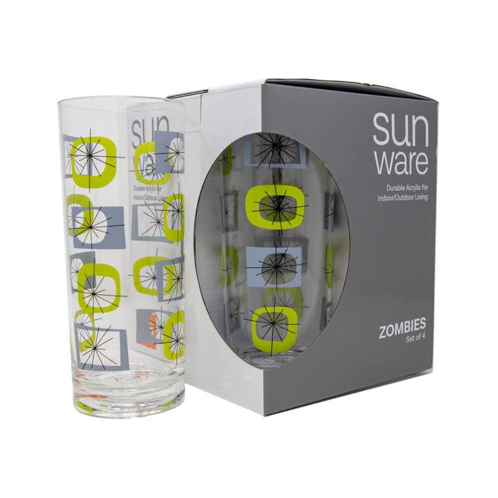 Atomic Zombie Glass - Blue / Green (Set of 4) for wholesale by Destination PSP