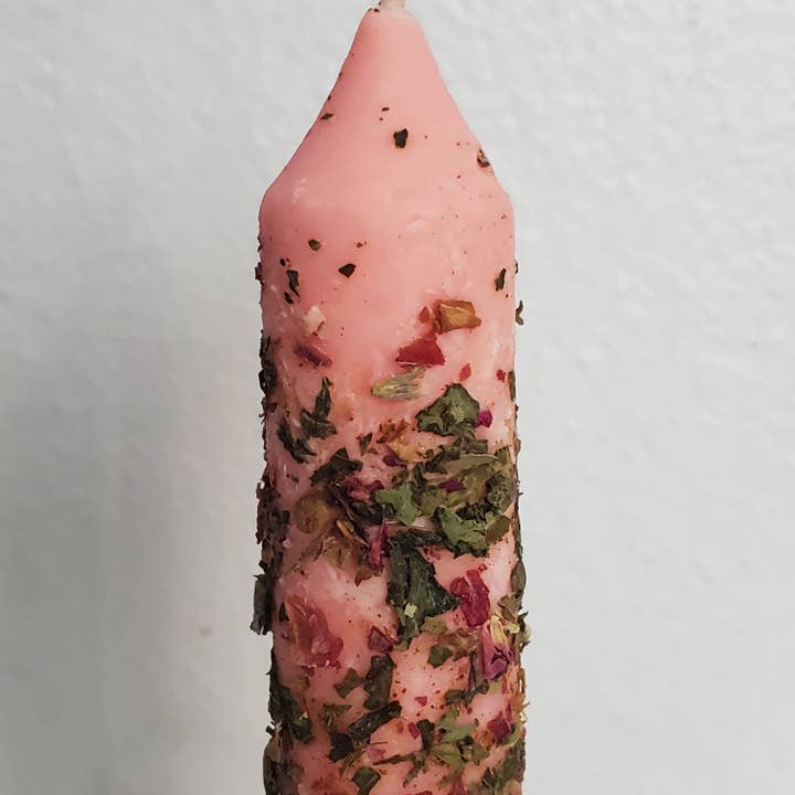 Erthn Candles - Wholesale Votive Candle - Love Spell Herbal Candle 6" Handmade Ritual Candlestick8