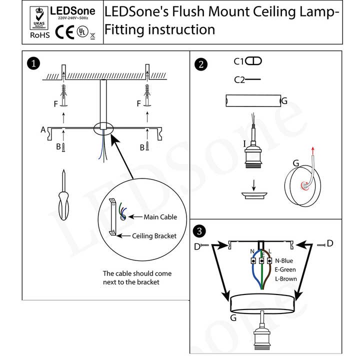 Ledsone – Candeeiro/lâmpada suspensa por atacado – Candeeiro de teto vintage para corredor, cesta de montagem semi-embutida preta4
