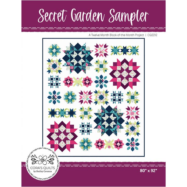 Cora's Quilts - Wholesale Craft Sewing Kit - Secret Garden Block-of-the-month Quilt Pattern, CQ2301