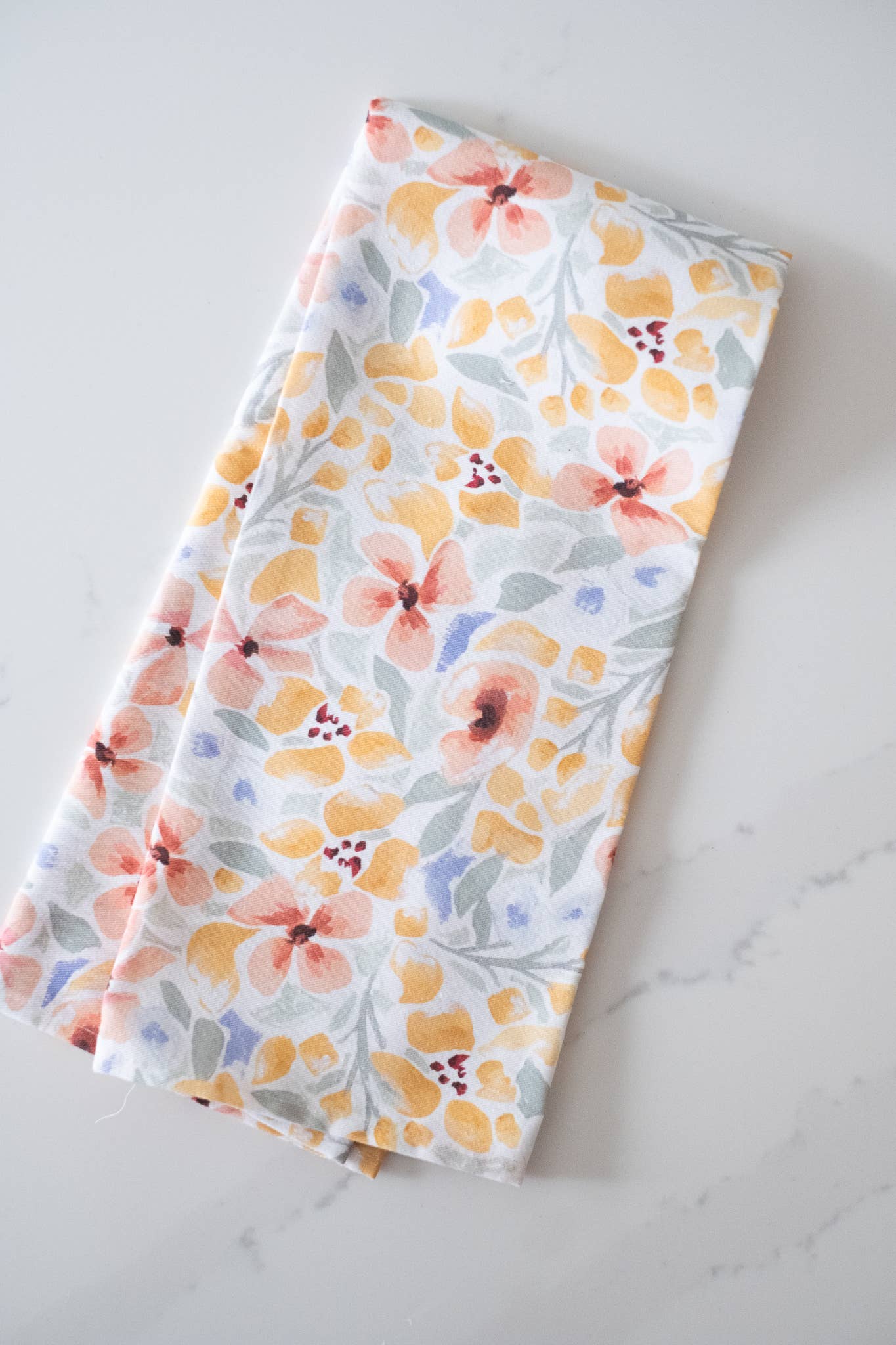 Jessica Frasz Studio – Großhandel Geschirrtücher – Küchentuch mit gelbem Blumenmuster1