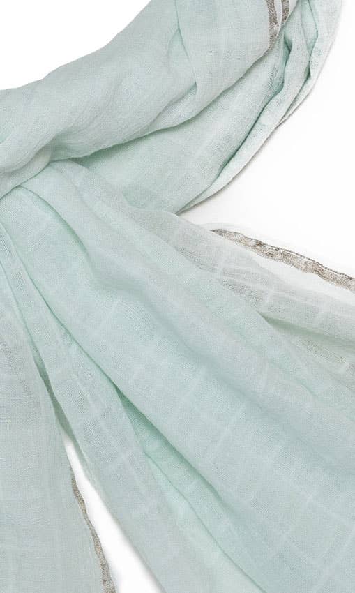 Indigo Handloom - Wholesale Scarf - Women's - Windowpane - Blue1