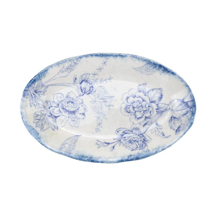Plato ovalado pequeño Giulietta Blue para venta al por mayor de Arte Italica & Crown Linen Designs