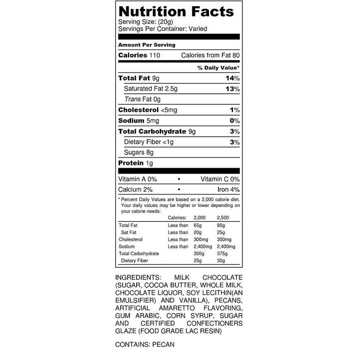 Millican Pecan Company - Wholesale Chocolate Covered Sweets - Buy Chocolate Amaretto Pecans - Bulk1