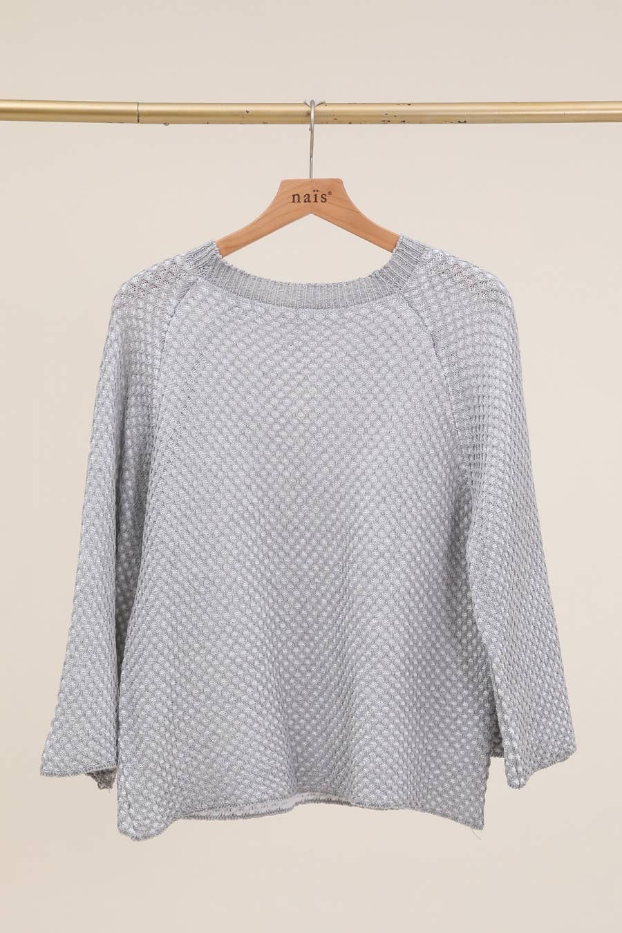 NAÏS PARIS – wholesale Knitted jumper – Women′s – ROUND NECK RAGLAN SLEEVE SWEATER 100% COTTON2