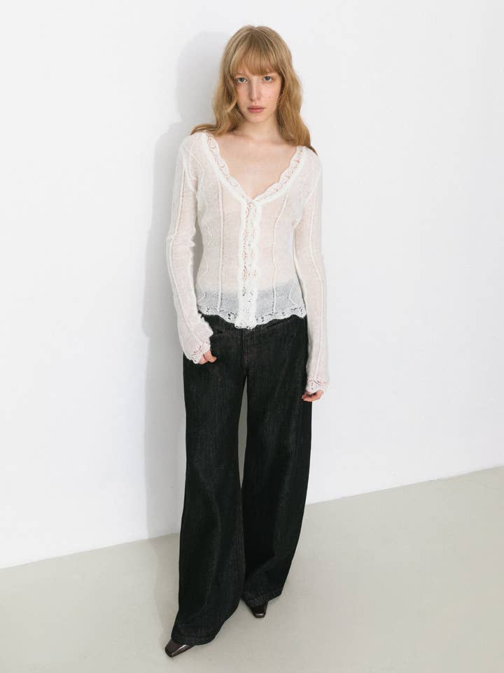 Vintage V-ringad slim fit kofta för wholesale av CUBIC