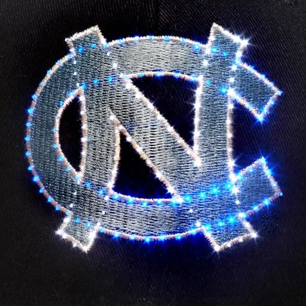 Blinkee.com, LLC - Wholesale Baseball Cap - Unisex - North Carolina Tarheels Flashing Fiber Optic Cap1