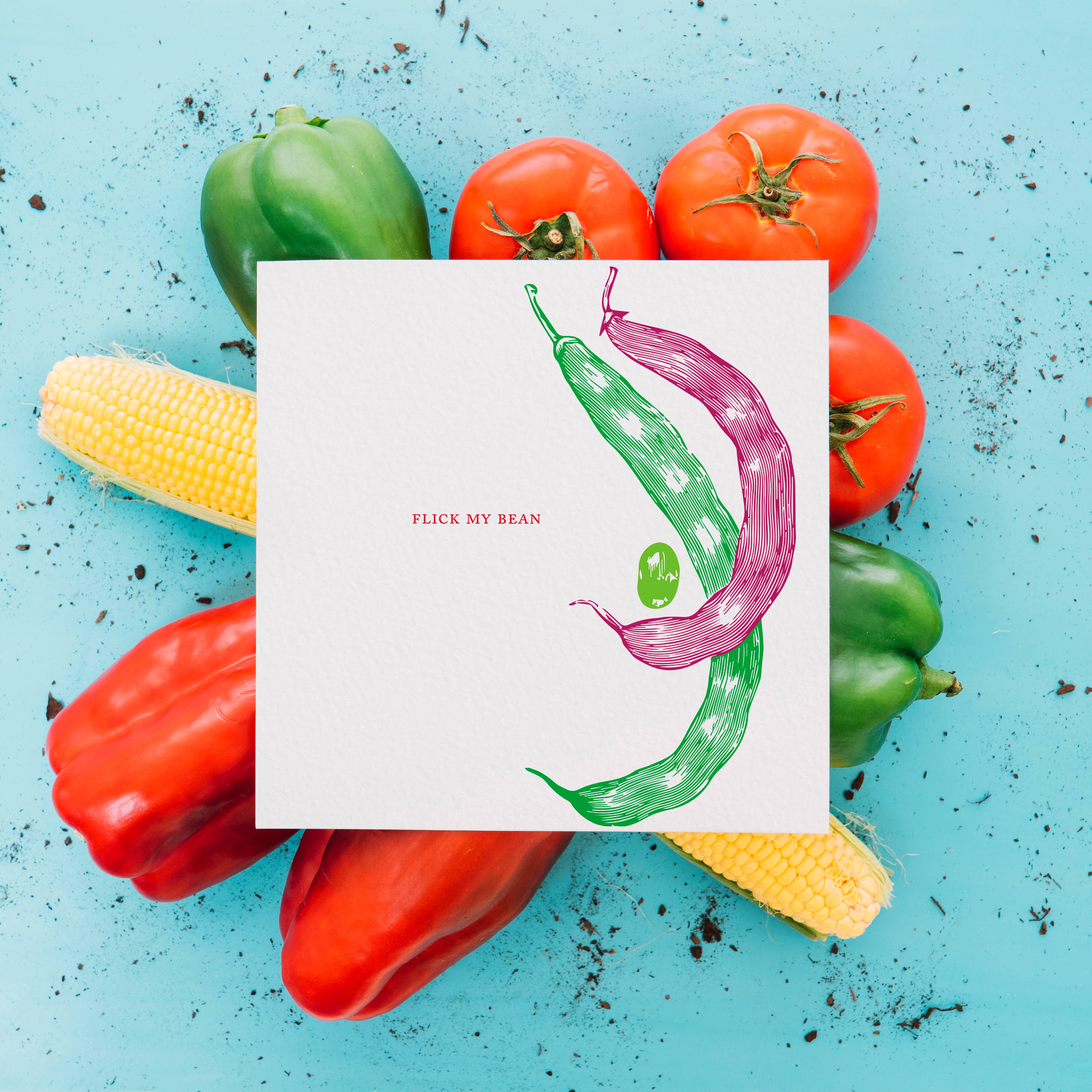 Ampersand M Studio - Wholesale Everyday Greeting Card - Flick My Bean Sexy Valentine's Day Greeting Card3