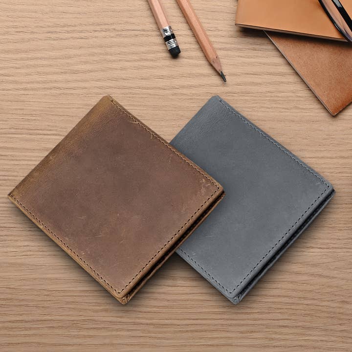 Ægte læder bifold pung til mænd Vintage pung for engroshandel hos American Leather Goods