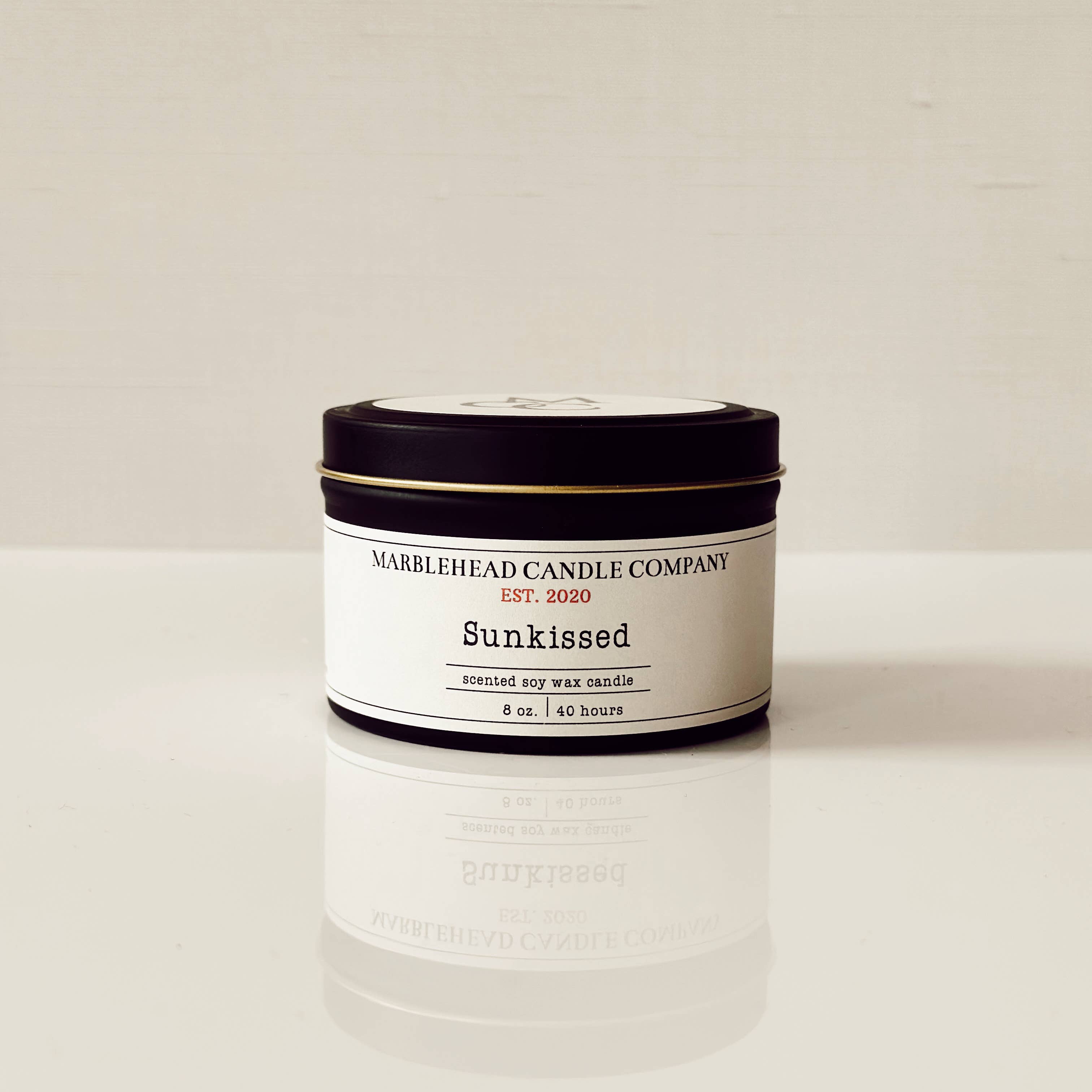 Marblehead Candle Company - Wholesale Travel Candles - Sunkissed - 8 oz. soy travel tin candle