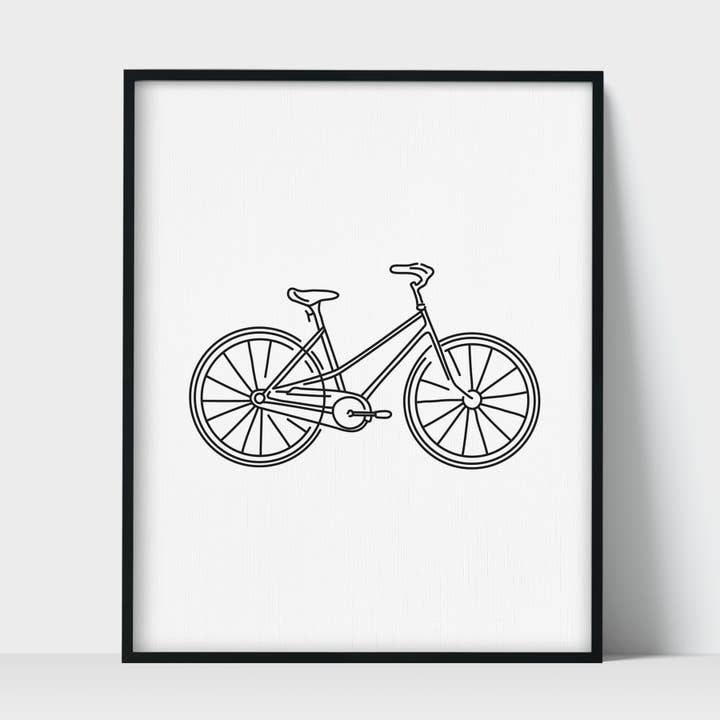 Hobby Bicycling Bicycle Unframed Art Print for wholesale by Scenic Route Shop