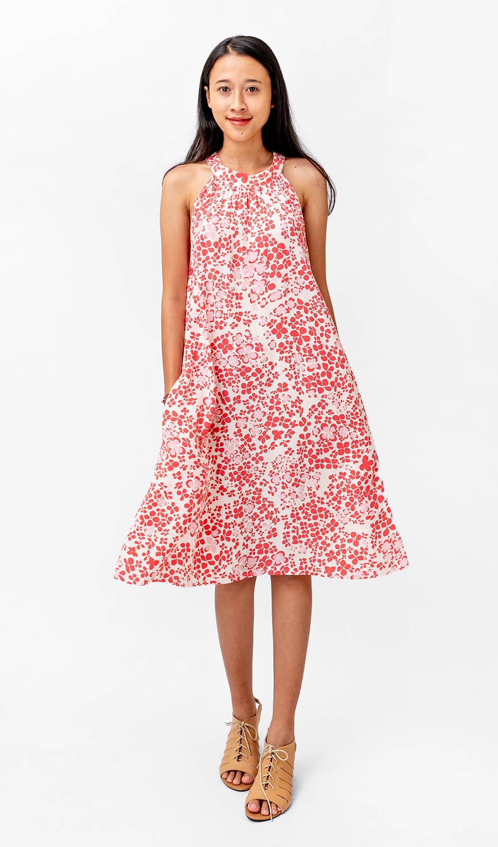 Balizen Direct from Bali - Wholesale Dress – Women's - SALE | Rayon Twiggy Dress | Hydrangea Bright Coral