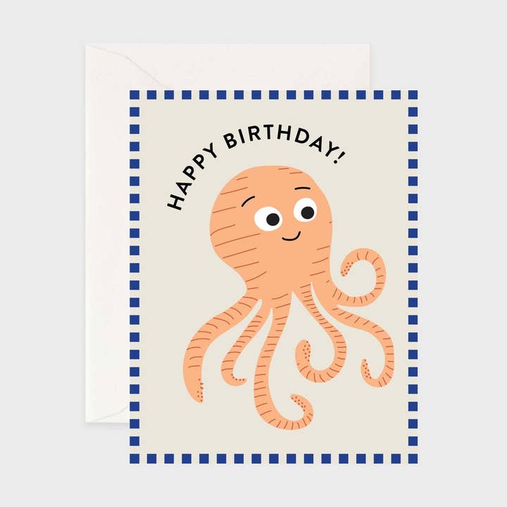 Father Rabbit Stationery | Card | Happy Octopus for wholesale by Father Rabbit Merchant & Lettuce