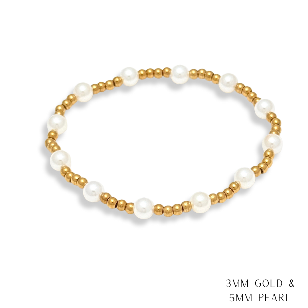 Savvy Bling - Vente Bracelet de perles - Bracelets en perles de perles et d'or étanches7