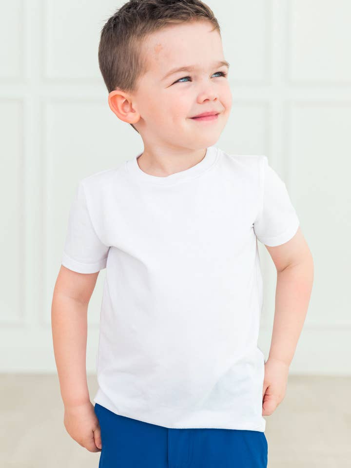 Boys White Short Sleeve Tee for wholesale on Faire0