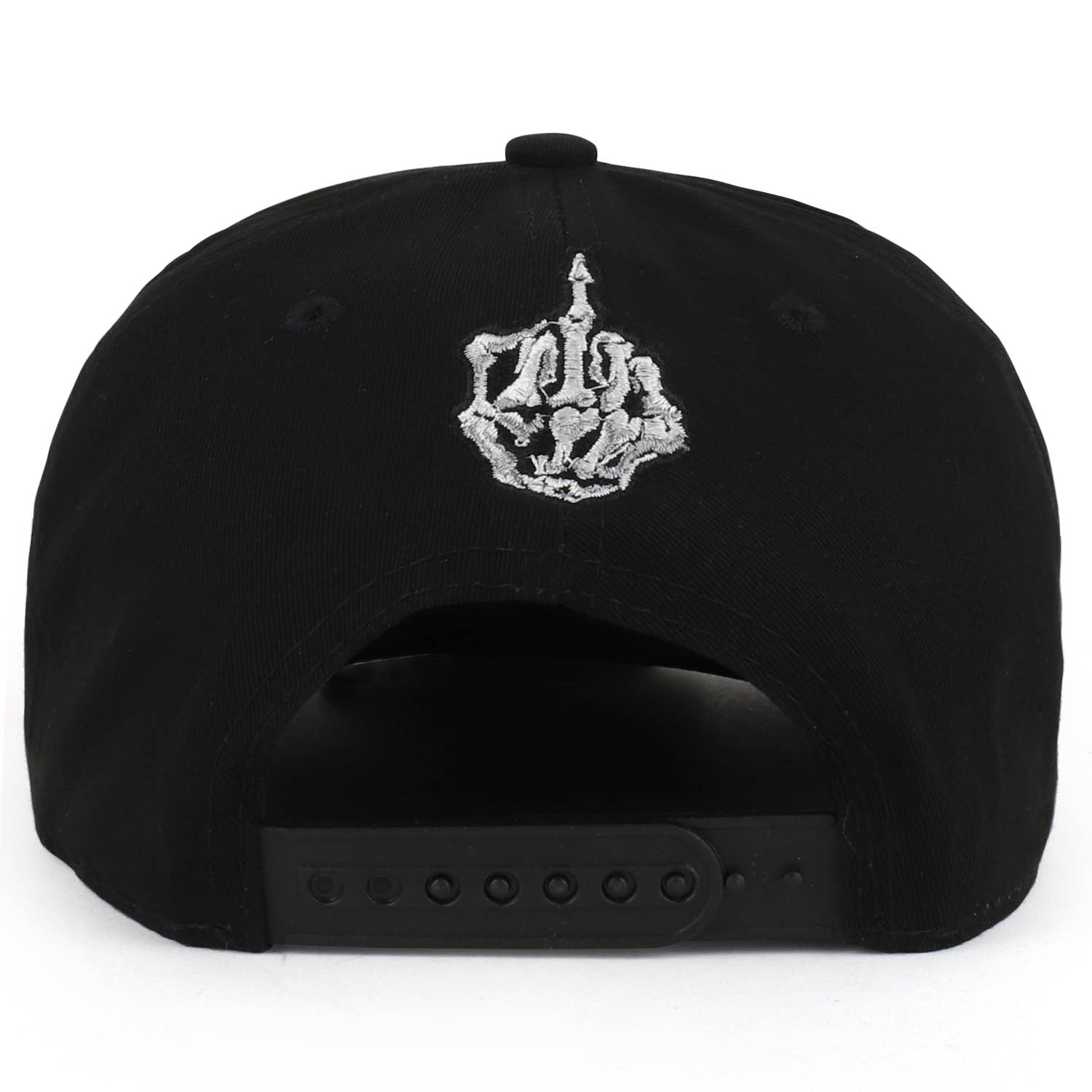 Trendy Apparel Shop – Boné - Unissexo por atacado – Boné Snapback Flatbill Bordado Esqueleto2
